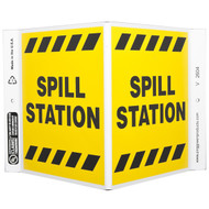 Photograph of the Spill Station Wall-Projecting V-Sign.