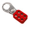 A photograph of 07350 1" red dipped steel lockout hasp.