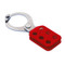 A photograph of 07350 1.5" red dipped steel lockout hasp with anti-pry tabs.