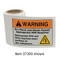A photograph of a roll of ANSI basic arc flash labels.