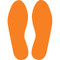A photograph of a 06436 slip-gard™ vinyl floor marking footprints in solid orange.
