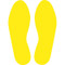 A photograph of a 06436 slip-gard™ vinyl floor marking footprints in solid yellow.