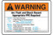A photograph of an orange and white 07323 warning customized preprinted arc flash sign.