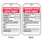 A photograph of front and back of a 08508 confined space entry permit tags.