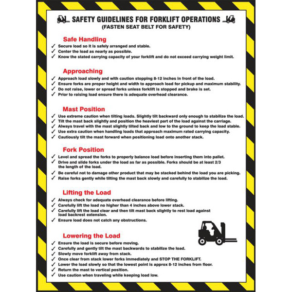 Forklift Safety Poster Safety Guidelines For Forklift Operations w