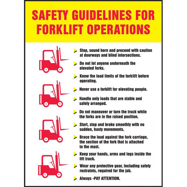Forklift Safety Poster: Safety Guidelines For Forklift Operations w ...