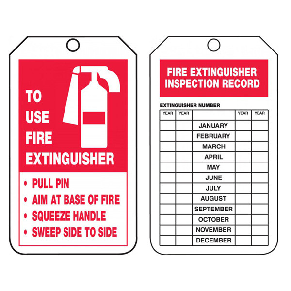 Fire Extinguisher P A S S s W Inspection Record