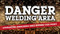 Picture of Workplace Safety Banner that features a dark background lit up by sparks, as something is being welded in the background. In front of this in large bold white letters the banner reads "Danger welding area". Below this there is a red stripe with smaller white text that reads "Authorized personnel only beyond this point". 