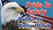 Picture of Workplace Safety Banner that features an American patriotic design with a bald eagle on the left side of the banner with an American flag flying in the background of the banner. In the top right of the banner in bright red text it reads "Pride in safety". Just below that in dark blue it reads "Pride in your work".