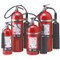 A group photograph (left to right) of Badger 5, 15, 10 and 20 pound CO2 extinguishers.