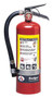 A photograph of a Badger  Extra 5 pound multipurpose dry chemical fire extinguisher.