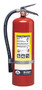 A photograph of a Badger  Extra 10 pound multipurpose dry chemical fire extinguisher.
