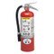 A photograph of a Badger Standard 5 pound multipurpose dry chemical fire extinguisher.
