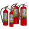 A group photograph (left to right) of Badger Advantage 5, 2.5, 10, and 20 pound ABC multipurpose dry chemical fire extinguishers.