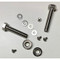 A hotograph showing the two bolts, two lock nuts, four small screws and four washers that comprise the hardware kit for the Badger 21009952 bracket.