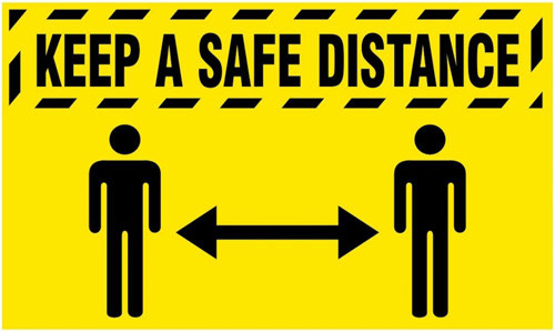 Keep A Safe Distance Entrance Floor Mats W People Distancing Icon