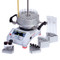 Photograph of Ohaus Guardian™ 5000 Round Top Hotplate Stirrer, shown with optional base plate and uniblock for test tubes and additional sectional blocks.
