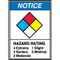 Illustration of the NFPA notice safety sign, with hazard rating and graphic.