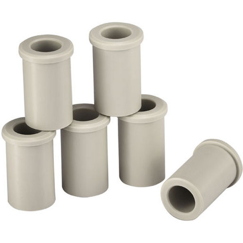 Photograph of six Centrifuge 1.5/2.0 mL Tube Adapters, 11 mm diameter.