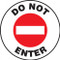 This white and black sign reads "Do Not Enter" around the edge. The center features a bold large red negative sign. Use this to mark roadways and areas as off limits.
