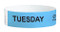 Picture of the sky blue, Tuesday Tamper-Resistant COVID-19 Pre-Screened Tyvek® Wrist Bands w/ Serial Numbering.