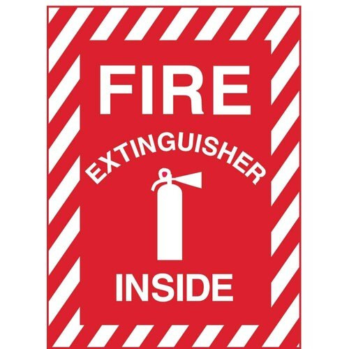 Fire Extinguisher with Arrow Red on White Recycled Polystyrene SelfAdhesive ZING 1885S Zing Safety Sign 14 Height x 3.25 Width 