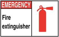 14 Length x 10 Height Red on White Rigid Polystyrene Plastic Legend FIRE EXTINGUISHER with Graphic NMC M739RB Bilingual Fire Sign 