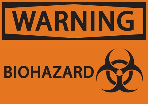 Recycled Plastic 7 H x 10 W Black on Orange Warning Biohazard ZING 1919 Eco Safety Sign Recycled Plastic 7 H x 10 W Black on Orange Warning Biohazard ZING 1919 Eco Safety Sign