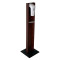 Picture of free standing unit with dispenser, mahogany.