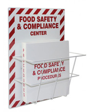 A photograph of the complete Food Safety and Compliance Information Center With Binder as described in the product information text.