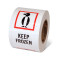 Photograph of a roll of Speciality Handling Labels, "Keep Frozen" with Graphic.