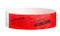 Picture of the red, Wednesday Tamper-Resistant  Tyvek® Wrist Band w/ Serial Numbering.