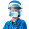 A photograph of a model wearing an ACI Model 3120 NIOSH-Certified Surgical N95 Respirator and other PPE.
