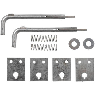 A picture of the contents of the Locking Handle Kit for Restaurant Hood Grease Filters.