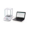 Photograph of Ohaus PR Series Analytical Balance attached to laptop (not included).