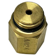 A photograph of the adapter from the male (O-ring) side.
