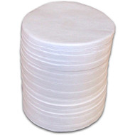 Photograph of glass fiber pads (discs) filters for use with Ohaus MB series of moisture analyzers.