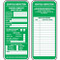 Photograph of both sides of Scaffold Status Safety Tags for Scaffold Inspection Tag Holders, Green, "Ready for Use"