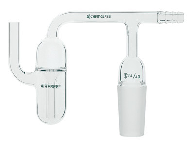 A photograph of a af-0514 bubbler, horizontal w/ standard taper joint.