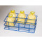 Photograph of a partially filled 4.43" x 4.43" 6 specimen bag rack, item # 06042-A.