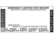 Sketch of a single Blank Emergency Lighting Annual Test Record Label.