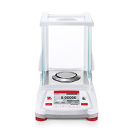 Photograph of Ohaus Adventurer™ Semi-Micro Balance with draft shield closed, front facing.
