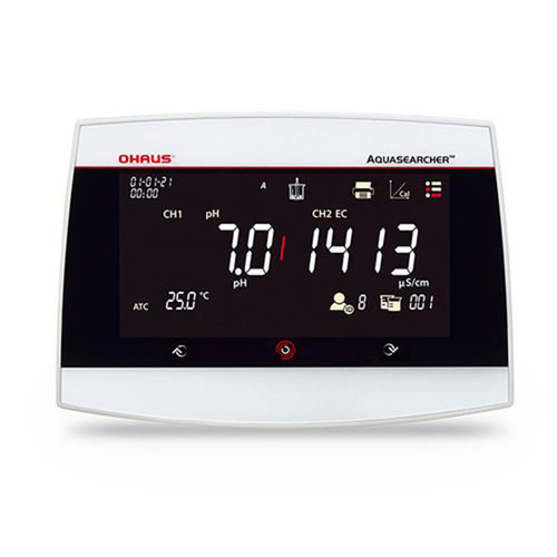 Photograph of the front of an Ohaus AB33M1 bench top meter.