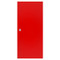 Photograph of  a solid red door without handle (options) for  powder-coated surface mounted fire extinguisher cabinet for oval fire extinguishers.