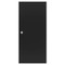 Photograph of  a solid black door without handle (options) for  powder-coated surface mounted fire extinguisher cabinet  for oval fire extinguishers.