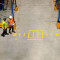 Example of crosswalk kit setup on warehouse floor.
