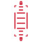 Diagram of layout of all pieces of crosswalk kit in red.