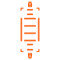Diagram of layout of all pieces of crosswalk kit in orange.