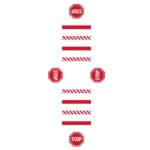 Diagram of layout of all pieces of crosswalk kit.