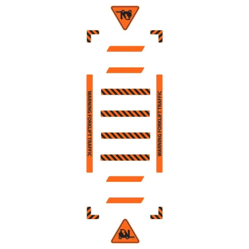 Diagram of layout of all pieces of crosswalk kit.